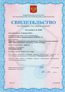 об утверждении типа средств измерений УСПД REC-1.X